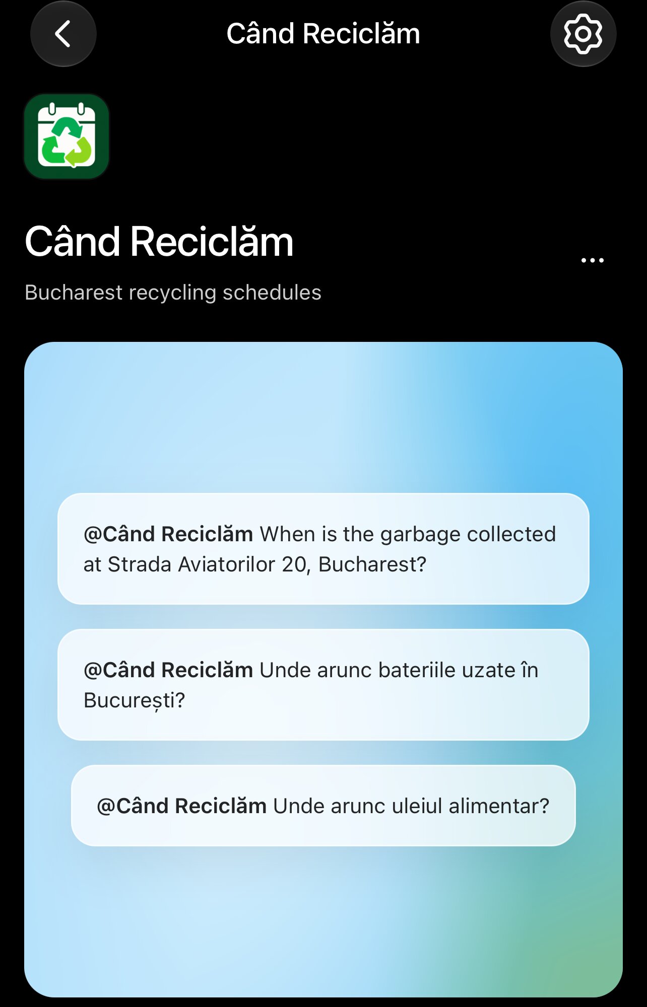 Când Reciclăm — pagina publică a pluginului în directorul ChatGPT